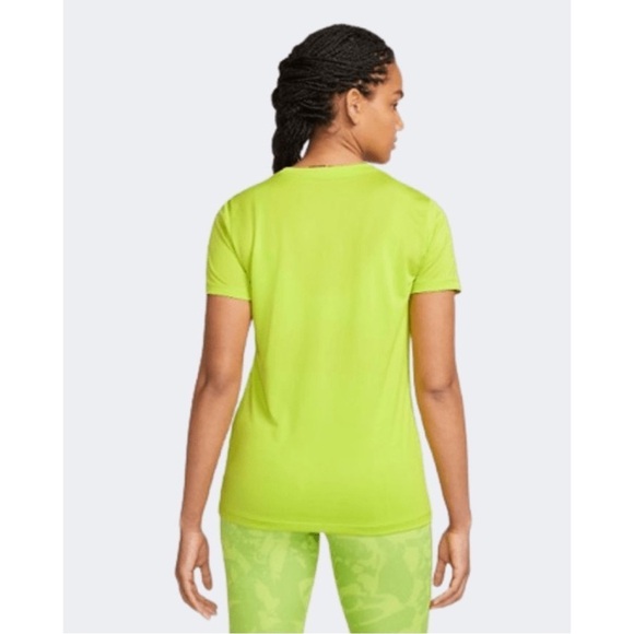 NIKE • Women’s Atomic Green DRI-FIT Legend TEE Crew Athletic Shirt Top - Picture 2 of 5